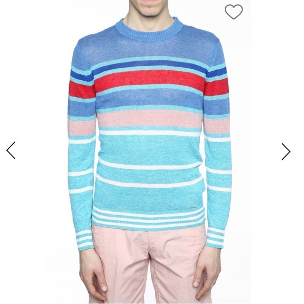 Diesel Colonial Striped Mens Pullover Sweater Large